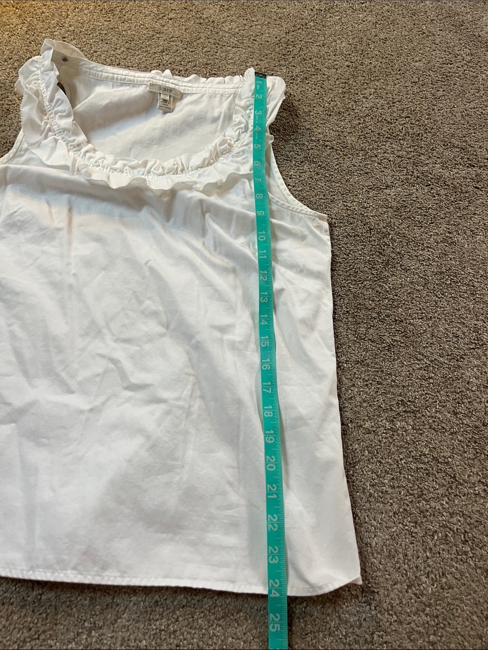 J.Crew Adorable Ruffled Collar 💯% Unlined Cotton White Tank sz6 - Picture 8 of 12
